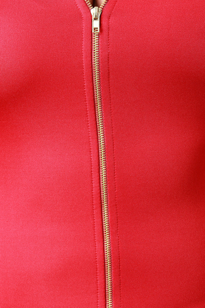 Three-Way Zipper Trim Bodycon Dress