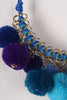 Colorful Pom Pom Statement Necklace Set