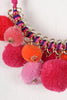 Colorful Pom Pom Statement Necklace Set
