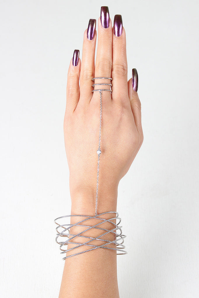 Textured Wire Cage Hand Chain