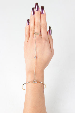 Love Knot Hand Chain Ring And Cuff