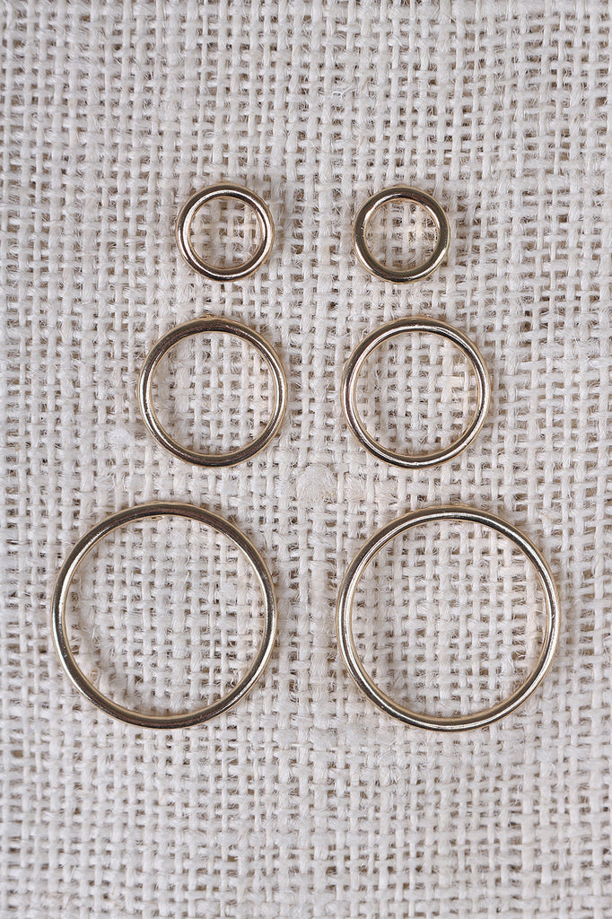 Open Circle Stud Earring Set