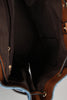 Denim Printed Vegan Leather Drawstring Backpack