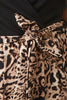 Contrast Textured Surplice Leopard Print Jumpsuit