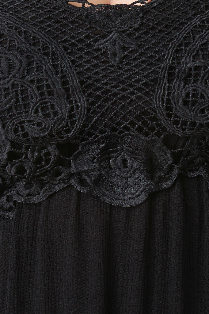 Crochet Yoke Handkerchief Hem Dress