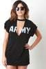 Army V-Keyhole Yoke T-shirt Dress