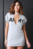 Army V-Keyhole Yoke T-shirt Dress