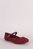 Bamboo Suede Round Toe Mary Jane Ballet Flat