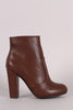 Bamboo Plain Chunky Heeled Ankle Boots