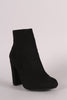 Bamboo Plain Suede Chunky Heeled Ankle Boots