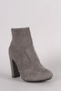 Bamboo Plain Suede Chunky Heeled Ankle Boots