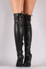 Anne Michelle Back Lace Up Pointy Toe Stiletto Boots