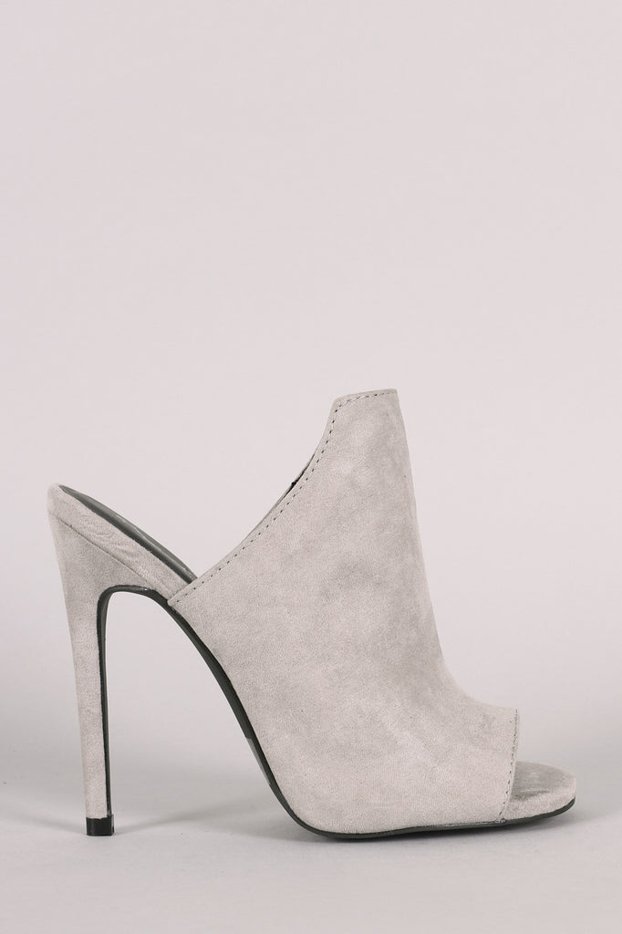 Qupid Suede Stiletto Mule Heel