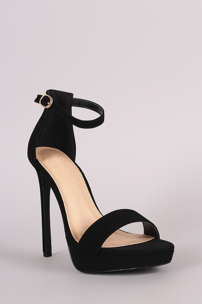 Liliana Nubuck Ankle Strap Platform Heel