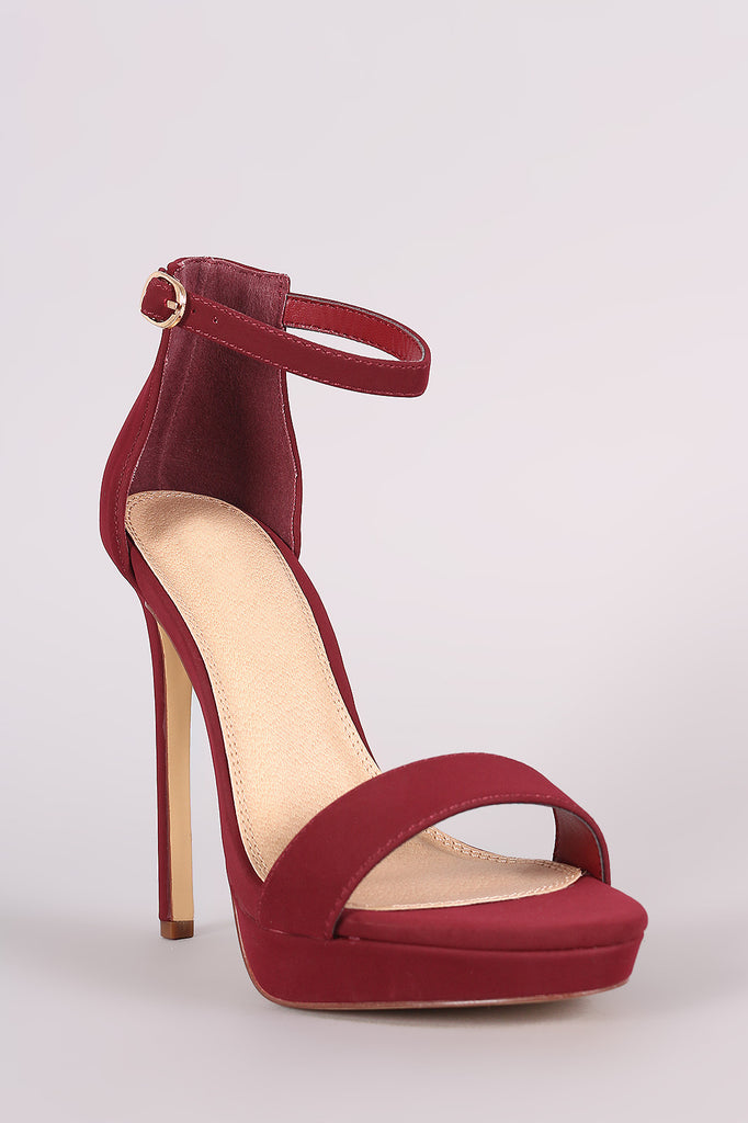 Liliana Nubuck Ankle Strap Platform Heel