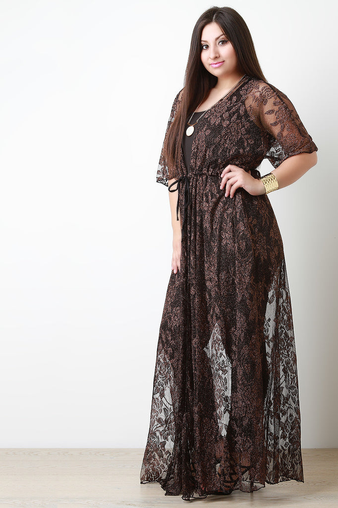 Shimmer Lace Maxi Cover Up